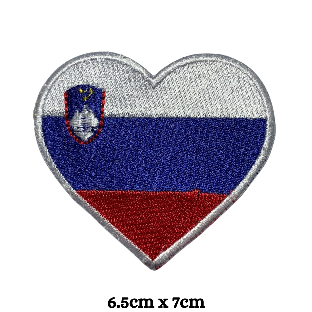 Country Heart Flag Patch – Embroidered Iron On / Sew On Heart Shaped National Flag Badge | All Countries Available | Jackets, Bags, Hats – Gift for Heritage, Travel & Flag Lovers (K-S)