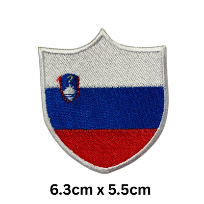 Shield Flag Patch – Embroidered Iron On / Sew On Shield Shaped National Flag Badge | All Countries Available | Heraldic Crest Patch for Jacket, Backpack, Biker Vest, Uniform – Choose Your Country (K-S)