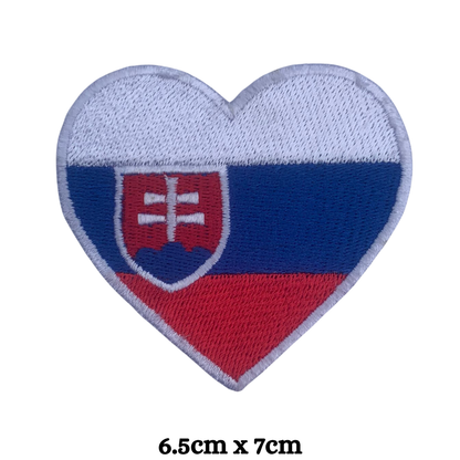 Country Heart Flag Patch – Embroidered Iron On / Sew On Heart Shaped National Flag Badge | All Countries Available | Jackets, Bags, Hats – Gift for Heritage, Travel & Flag Lovers (K-S)