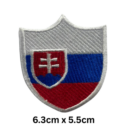 Shield Flag Patch – Embroidered Iron On / Sew On Shield Shaped National Flag Badge | All Countries Available | Heraldic Crest Patch for Jacket, Backpack, Biker Vest, Uniform – Choose Your Country (K-S)