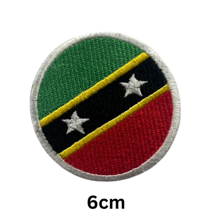 Round Flag Patch – 6cm Circular Embroidered Iron On / Sew On National Flag Badge | All Countries | Tactical Military Emblem for Hats, Jackets, Backpacks, Uniforms – Choose Your Country (K-S)