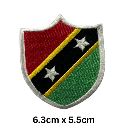 Shield Flag Patch – Embroidered Iron On / Sew On Shield Shaped National Flag Badge | All Countries Available | Heraldic Crest Patch for Jacket, Backpack, Biker Vest, Uniform – Choose Your Country (K-S)