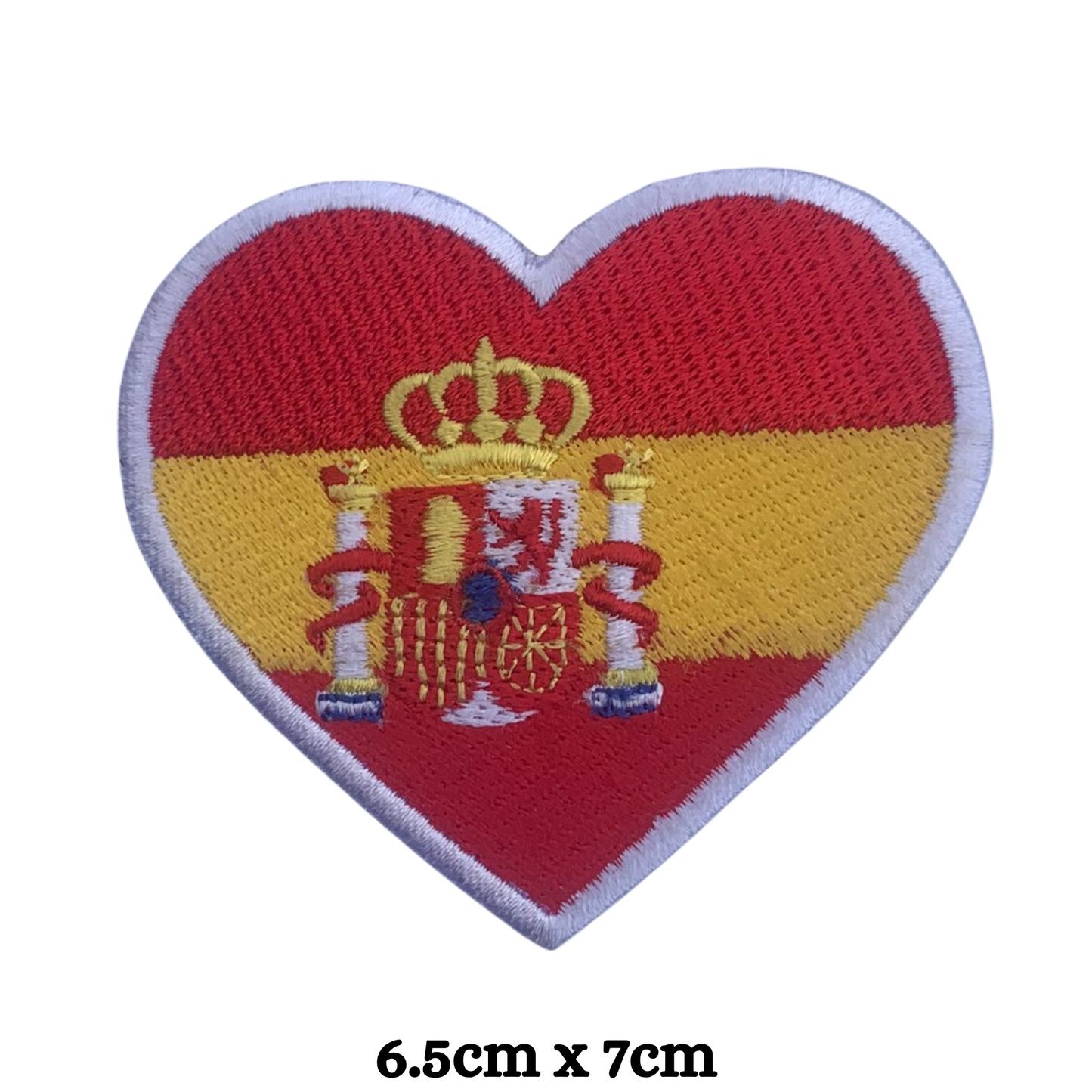 Country Heart Flag Patch – Embroidered Iron On / Sew On Heart Shaped National Flag Badge | All Countries Available | Jackets, Bags, Hats – Gift for Heritage, Travel & Flag Lovers (K-S)