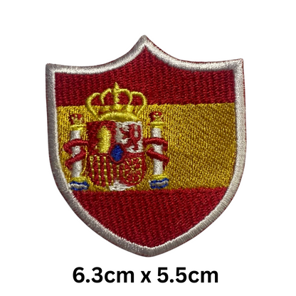Shield Flag Patch – Embroidered Iron On / Sew On Shield Shaped National Flag Badge | All Countries Available | Heraldic Crest Patch for Jacket, Backpack, Biker Vest, Uniform – Choose Your Country (K-S)