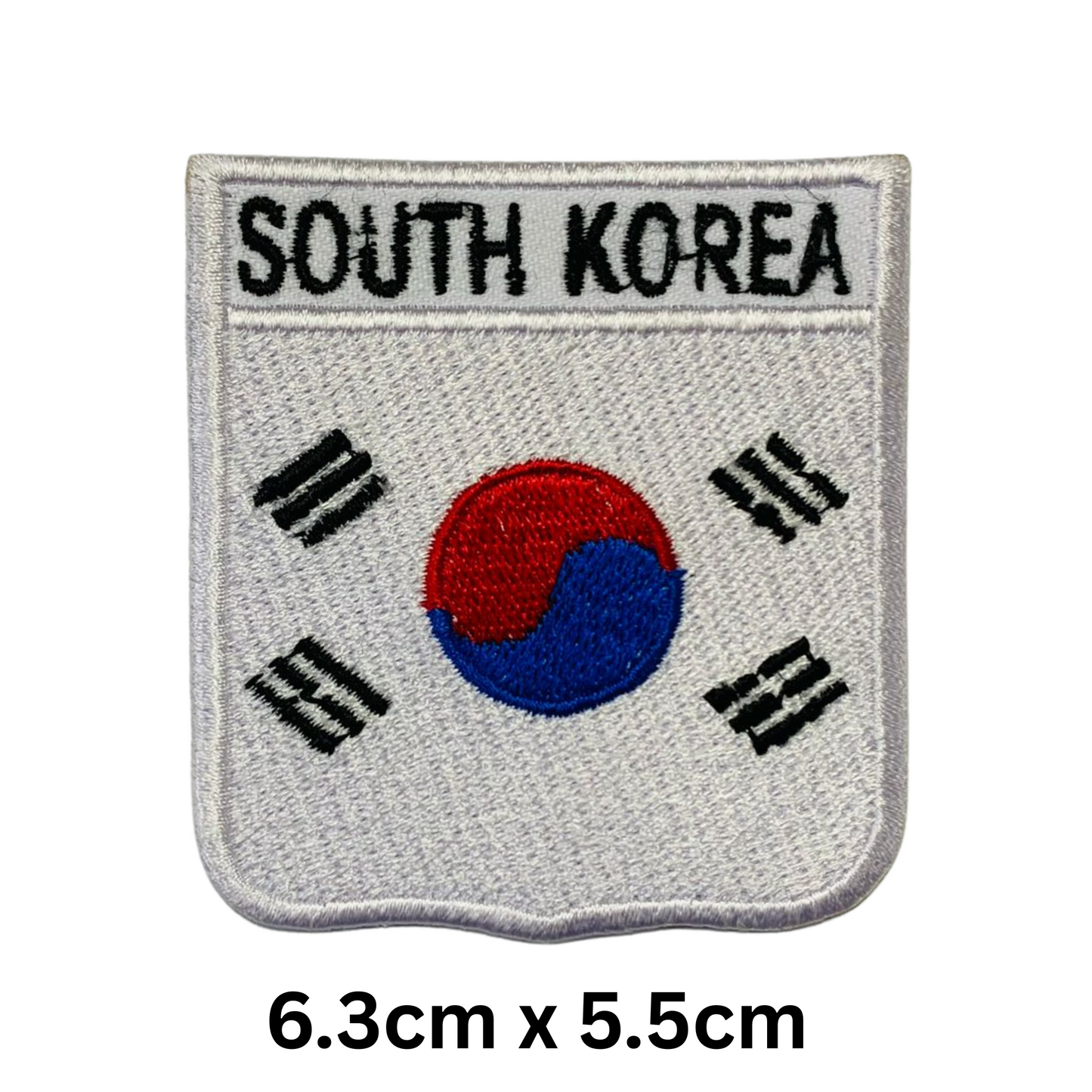Shield Flag with Name Patch – Embroidered Iron On / Sew On Shield Shaped National Flag Badge with Country Name | All Countries | Badge for Jacket, Biker Vest, Backpack, Uniform (K-S)