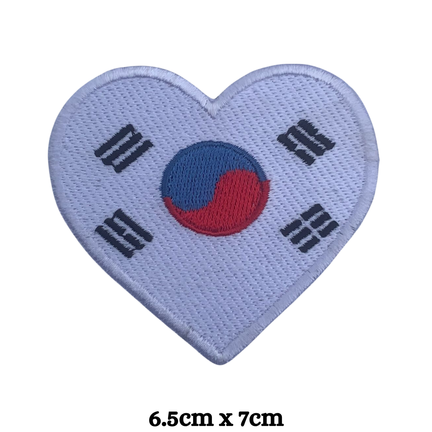Country Heart Flag Patch – Embroidered Iron On / Sew On Heart Shaped National Flag Badge | All Countries Available | Jackets, Bags, Hats – Gift for Heritage, Travel & Flag Lovers (K-S)