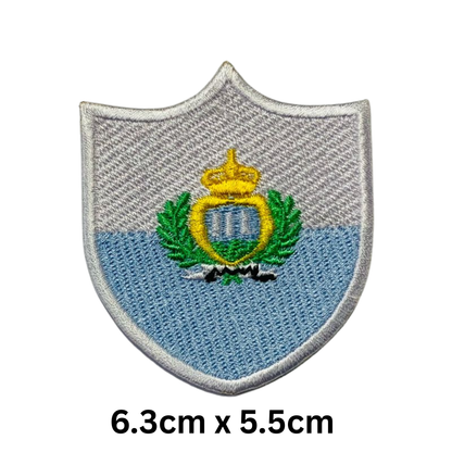 Shield Flag Patch – Embroidered Iron On / Sew On Shield Shaped National Flag Badge | All Countries Available | Heraldic Crest Patch for Jacket, Backpack, Biker Vest, Uniform – Choose Your Country (K-S)