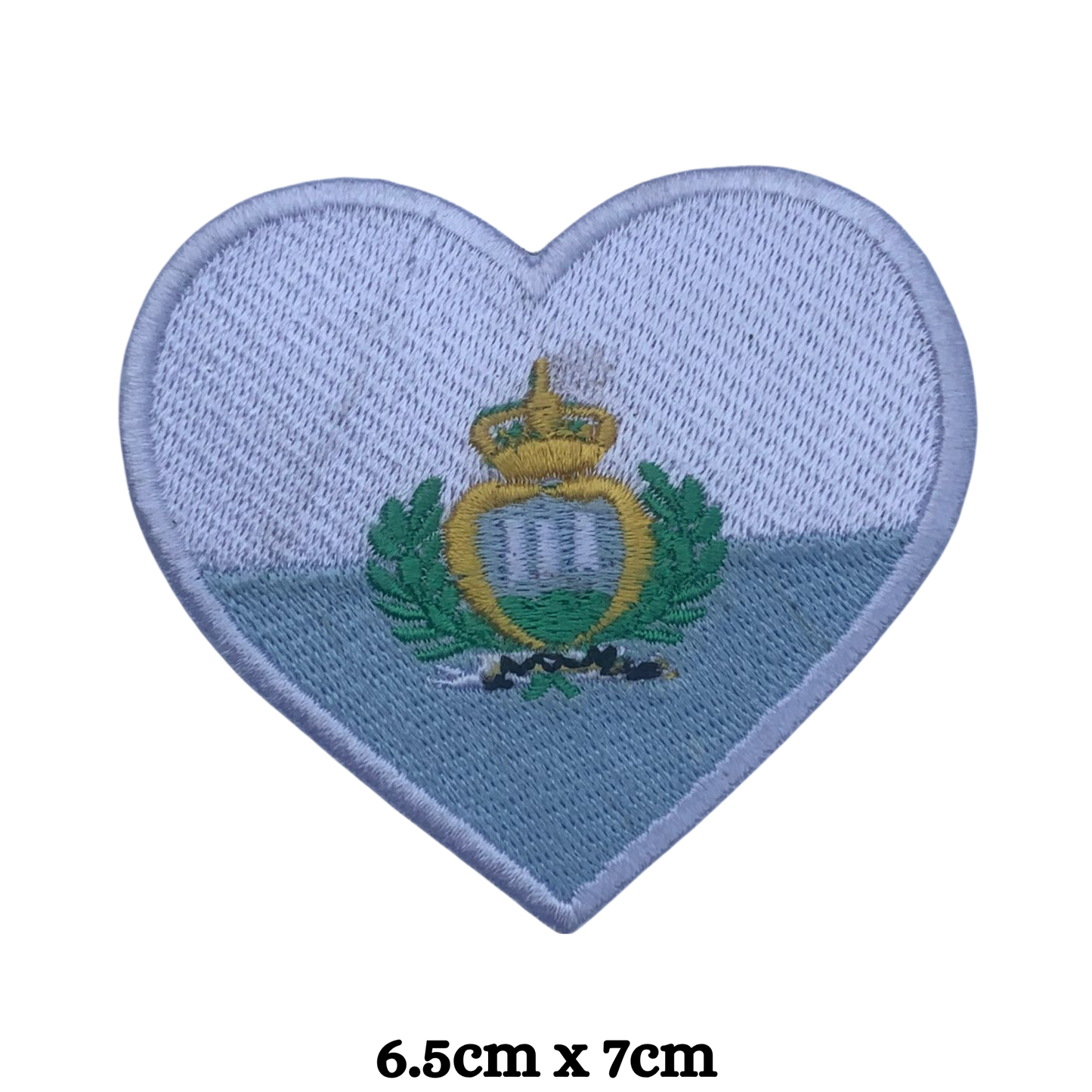 Country Heart Flag Patch – Embroidered Iron On / Sew On Heart Shaped National Flag Badge | All Countries Available | Jackets, Bags, Hats – Gift for Heritage, Travel & Flag Lovers (K-S)