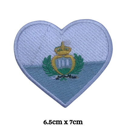 Country Heart Flag Patch – Embroidered Iron On / Sew On Heart Shaped National Flag Badge | All Countries Available | Jackets, Bags, Hats – Gift for Heritage, Travel & Flag Lovers (K-S)