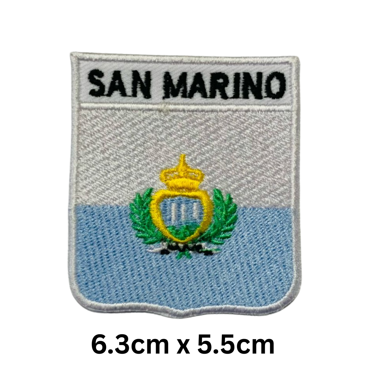 Shield Flag with Name Patch – Embroidered Iron On / Sew On Shield Shaped National Flag Badge with Country Name | All Countries | Badge for Jacket, Biker Vest, Backpack, Uniform (K-S)