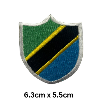 Shield Flag Patch – Embroidered Iron On / Sew On Shield Shaped National Flag Badge | All Countries Available | Heraldic Crest Patch for Jacket, Backpack, Biker Vest, Uniform – Choose Your Country (T-Z)