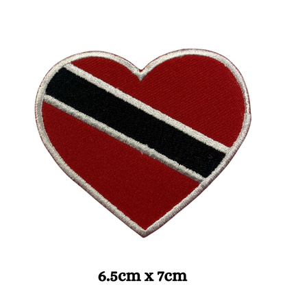 Country Heart Flag Patch – Embroidered Iron On / Sew On Heart Shaped National Flag Badge | All Countries Available | Jackets, Bags, Hats – Gift for Heritage, Travel & Flag Lovers (T-Z)