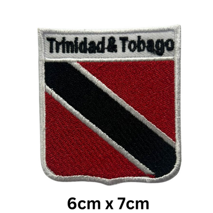 Shield Flag with Name Patch – Embroidered Iron On / Sew On Shield Shaped National Flag Badge with Country Name | All Countries | Badge for Jacket, Biker Vest, Backpack, Uniform (T-Z)