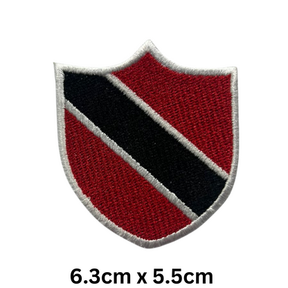Shield Flag Patch – Embroidered Iron On / Sew On Shield Shaped National Flag Badge | All Countries Available | Heraldic Crest Patch for Jacket, Backpack, Biker Vest, Uniform – Choose Your Country (T-Z)