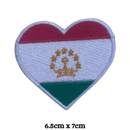 Country Heart Flag Patch – Embroidered Iron On / Sew On Heart Shaped National Flag Badge | All Countries Available | Jackets, Bags, Hats – Gift for Heritage, Travel & Flag Lovers (T-Z)