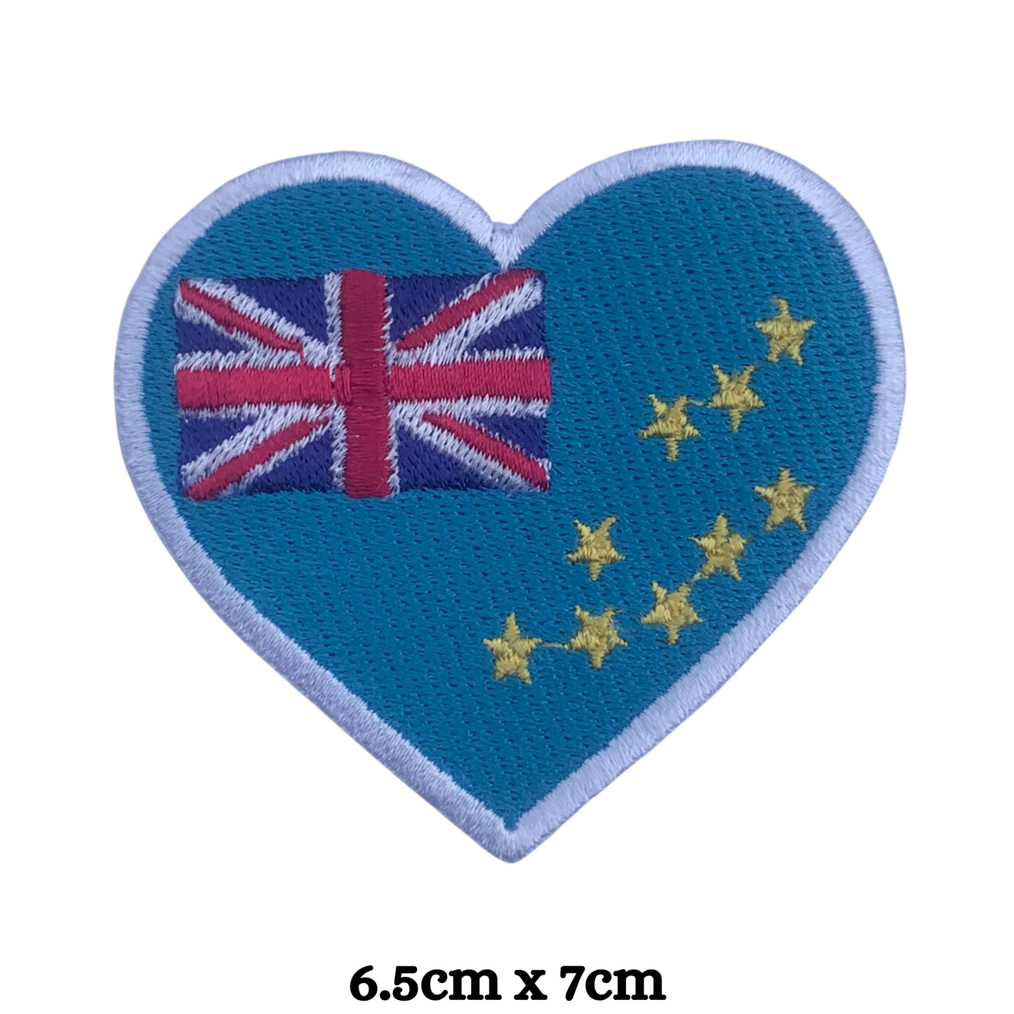 Country Heart Flag Patch – Embroidered Iron On / Sew On Heart Shaped National Flag Badge | All Countries Available | Jackets, Bags, Hats – Gift for Heritage, Travel & Flag Lovers (T-Z)