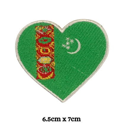 Country Heart Flag Patch – Embroidered Iron On / Sew On Heart Shaped National Flag Badge | All Countries Available | Jackets, Bags, Hats – Gift for Heritage, Travel & Flag Lovers (T-Z)