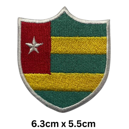 Shield Flag Patch – Embroidered Iron On / Sew On Shield Shaped National Flag Badge | All Countries Available | Heraldic Crest Patch for Jacket, Backpack, Biker Vest, Uniform – Choose Your Country (T-Z)