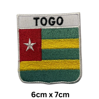 Shield Flag with Name Patch – Embroidered Iron On / Sew On Shield Shaped National Flag Badge with Country Name | All Countries | Badge for Jacket, Biker Vest, Backpack, Uniform (T-Z)