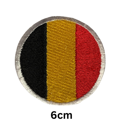 Round Flag Patch – 6cm Circular Embroidered Iron On / Sew On National Flag Badge | All Countries | Tactical Military Emblem for Hats, Jackets, Backpacks, Uniforms – Choose Your Country (A-J)