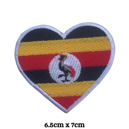 Country Heart Flag Patch – Embroidered Iron On / Sew On Heart Shaped National Flag Badge | All Countries Available | Jackets, Bags, Hats – Gift for Heritage, Travel & Flag Lovers (T-Z)