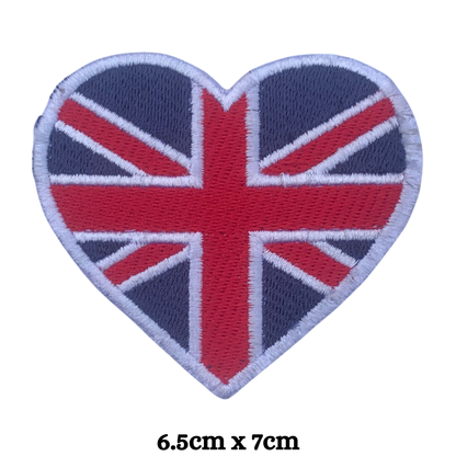 Country Heart Flag Patch – Embroidered Iron On / Sew On Heart Shaped National Flag Badge | All Countries Available | Jackets, Bags, Hats – Gift for Heritage, Travel & Flag Lovers (T-Z)
