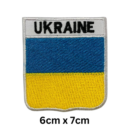 Shield Flag with Name Patch – Embroidered Iron On / Sew On Shield Shaped National Flag Badge with Country Name | All Countries | Badge for Jacket, Biker Vest, Backpack, Uniform (T-Z)