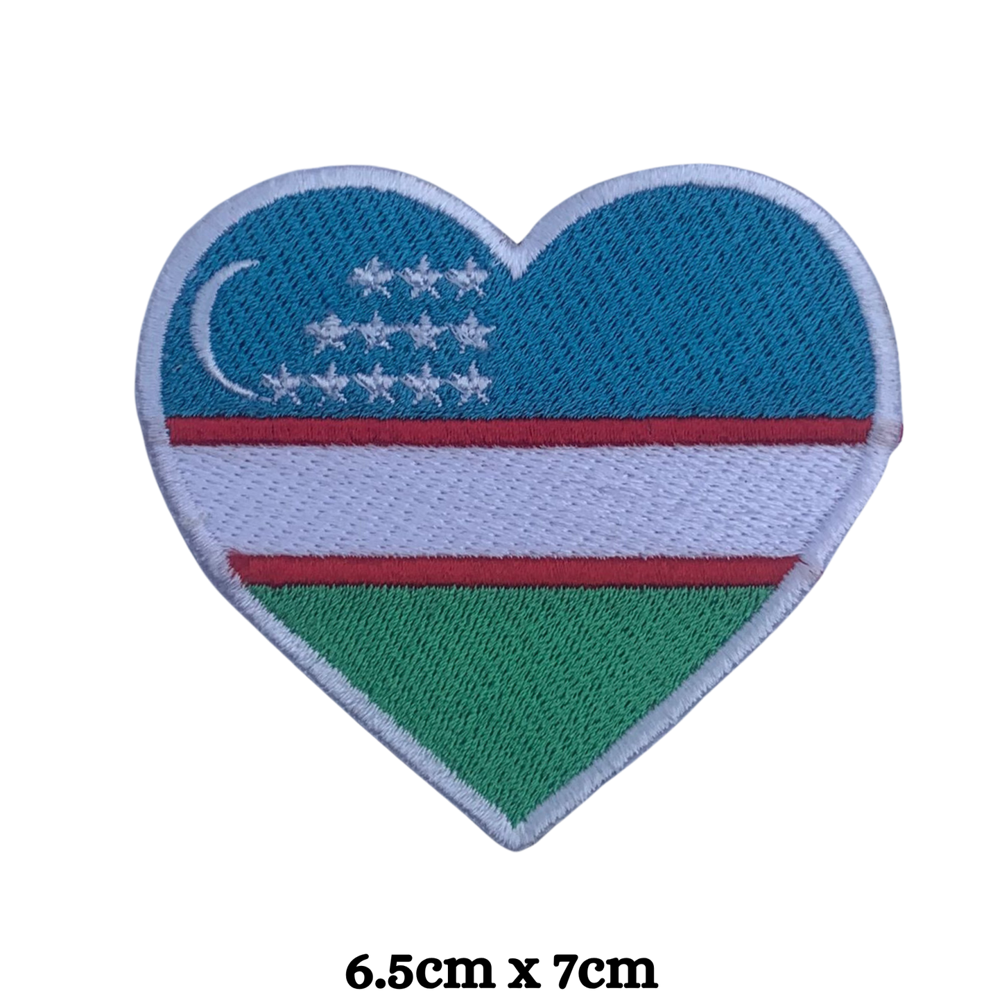 Country Heart Flag Patch – Embroidered Iron On / Sew On Heart Shaped National Flag Badge | All Countries Available | Jackets, Bags, Hats – Gift for Heritage, Travel & Flag Lovers (T-Z)