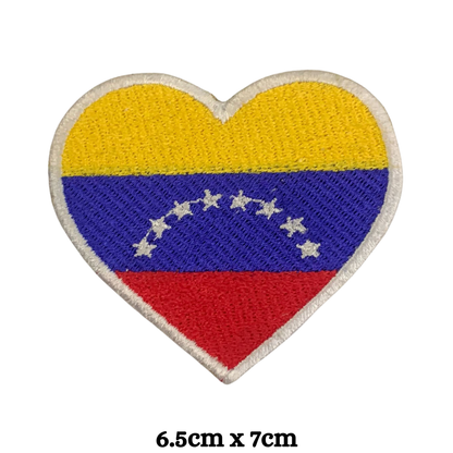 Country Heart Flag Patch – Embroidered Iron On / Sew On Heart Shaped National Flag Badge | All Countries Available | Jackets, Bags, Hats – Gift for Heritage, Travel & Flag Lovers (T-Z)
