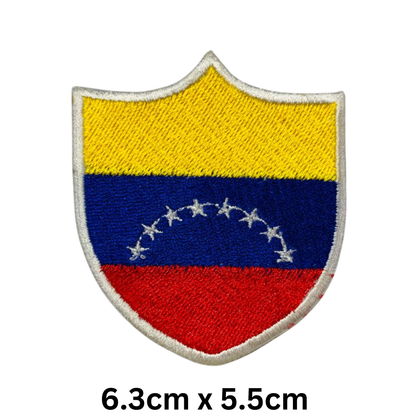 Shield Flag Patch – Embroidered Iron On / Sew On Shield Shaped National Flag Badge | All Countries Available | Heraldic Crest Patch for Jacket, Backpack, Biker Vest, Uniform – Choose Your Country (T-Z)