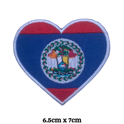 Country Heart Flag Patch – Embroidered Iron On / Sew On Heart Shaped National Flag Badge | All Countries Available | Jackets, Bags, Hats – Gift for Heritage, Travel & Flag Lovers (A-J)