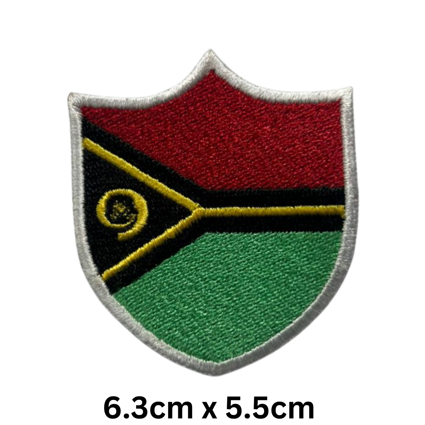 Shield Flag Patch – Embroidered Iron On / Sew On Shield Shaped National Flag Badge | All Countries Available | Heraldic Crest Patch for Jacket, Backpack, Biker Vest, Uniform – Choose Your Country (T-Z)
