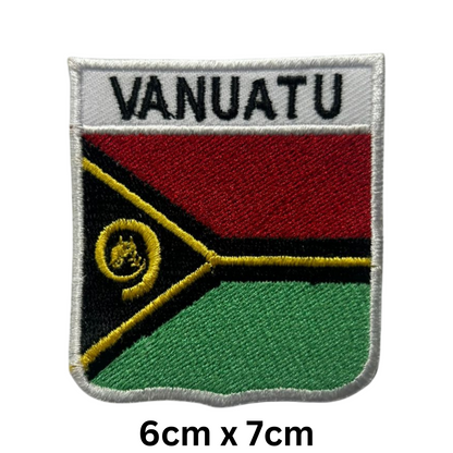 Shield Flag with Name Patch – Embroidered Iron On / Sew On Shield Shaped National Flag Badge with Country Name | All Countries | Badge for Jacket, Biker Vest, Backpack, Uniform (T-Z)