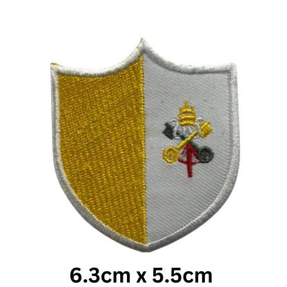 Shield Flag Patch – Embroidered Iron On / Sew On Shield Shaped National Flag Badge | All Countries Available | Heraldic Crest Patch for Jacket, Backpack, Biker Vest, Uniform – Choose Your Country (T-Z)