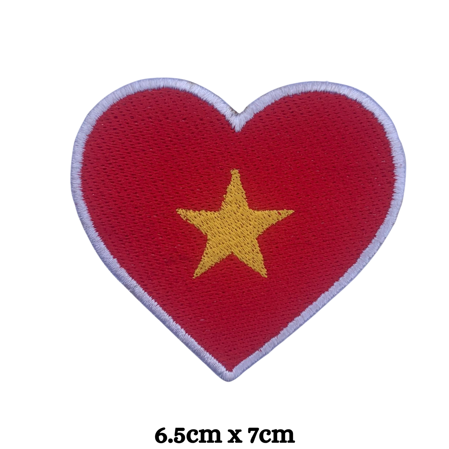 Country Heart Flag Patch – Embroidered Iron On / Sew On Heart Shaped National Flag Badge | All Countries Available | Jackets, Bags, Hats – Gift for Heritage, Travel & Flag Lovers (T-Z)