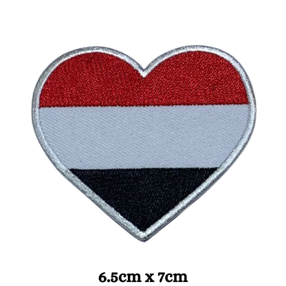 Country Heart Flag Patch – Embroidered Iron On / Sew On Heart Shaped National Flag Badge | All Countries Available | Jackets, Bags, Hats – Gift for Heritage, Travel & Flag Lovers (T-Z)