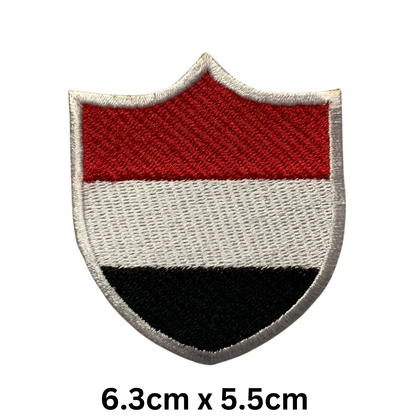 Shield Flag Patch – Embroidered Iron On / Sew On Shield Shaped National Flag Badge | All Countries Available | Heraldic Crest Patch for Jacket, Backpack, Biker Vest, Uniform – Choose Your Country (T-Z)