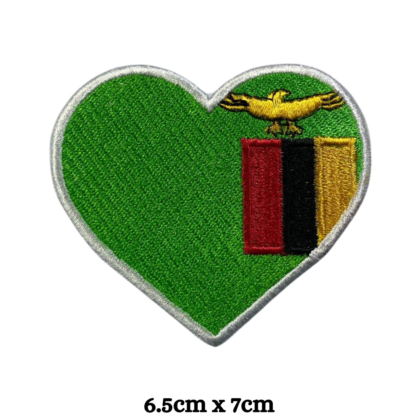 Country Heart Flag Patch – Embroidered Iron On / Sew On Heart Shaped National Flag Badge | All Countries Available | Jackets, Bags, Hats – Gift for Heritage, Travel & Flag Lovers (T-Z)
