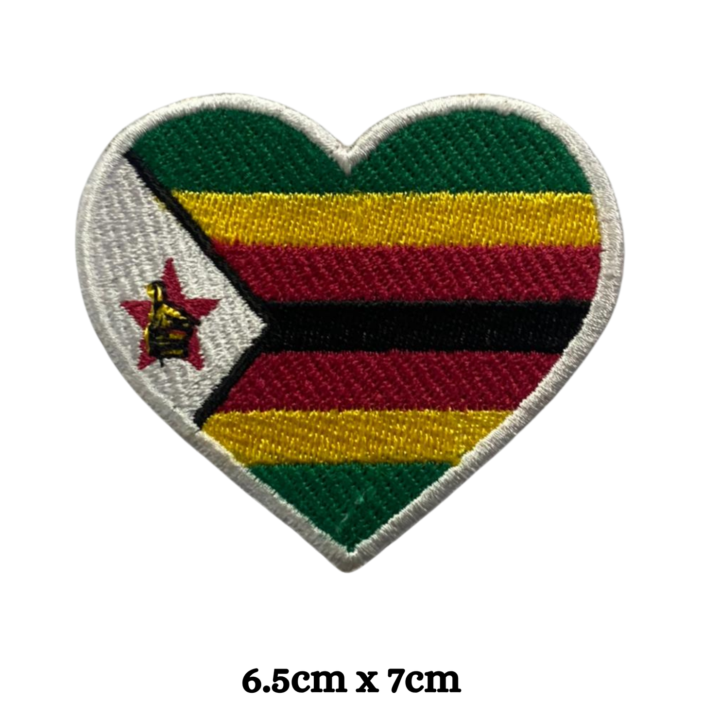 Country Heart Flag Patch – Embroidered Iron On / Sew On Heart Shaped National Flag Badge | All Countries Available | Jackets, Bags, Hats – Gift for Heritage, Travel & Flag Lovers (T-Z)