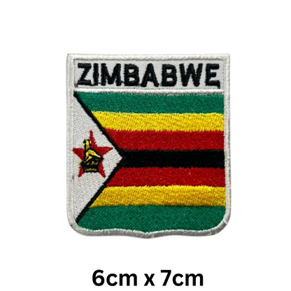 Shield Flag with Name Patch – Embroidered Iron On / Sew On Shield Shaped National Flag Badge with Country Name | All Countries | Badge for Jacket, Biker Vest, Backpack, Uniform (T-Z)
