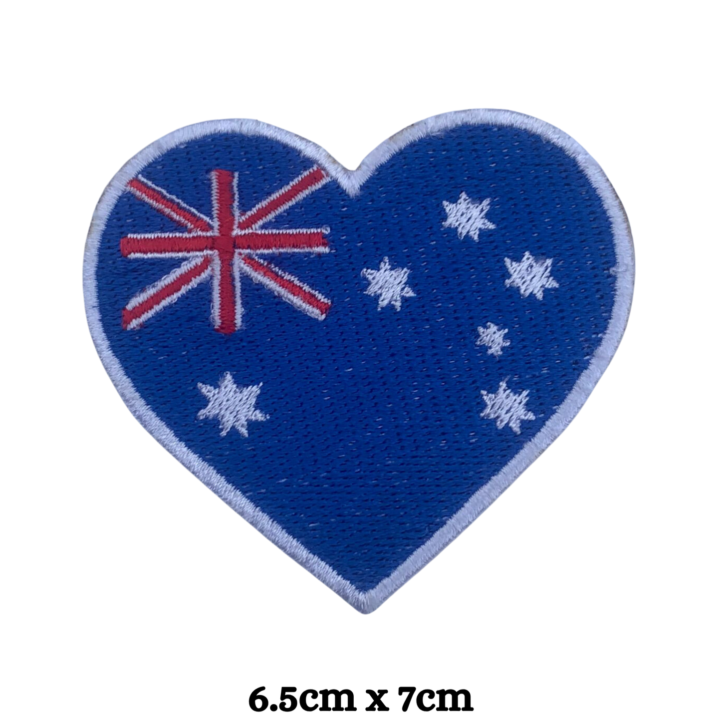 Country Heart Flag Patch – Embroidered Iron On / Sew On Heart Shaped National Flag Badge | All Countries Available | Jackets, Bags, Hats – Gift for Heritage, Travel & Flag Lovers (A-J)