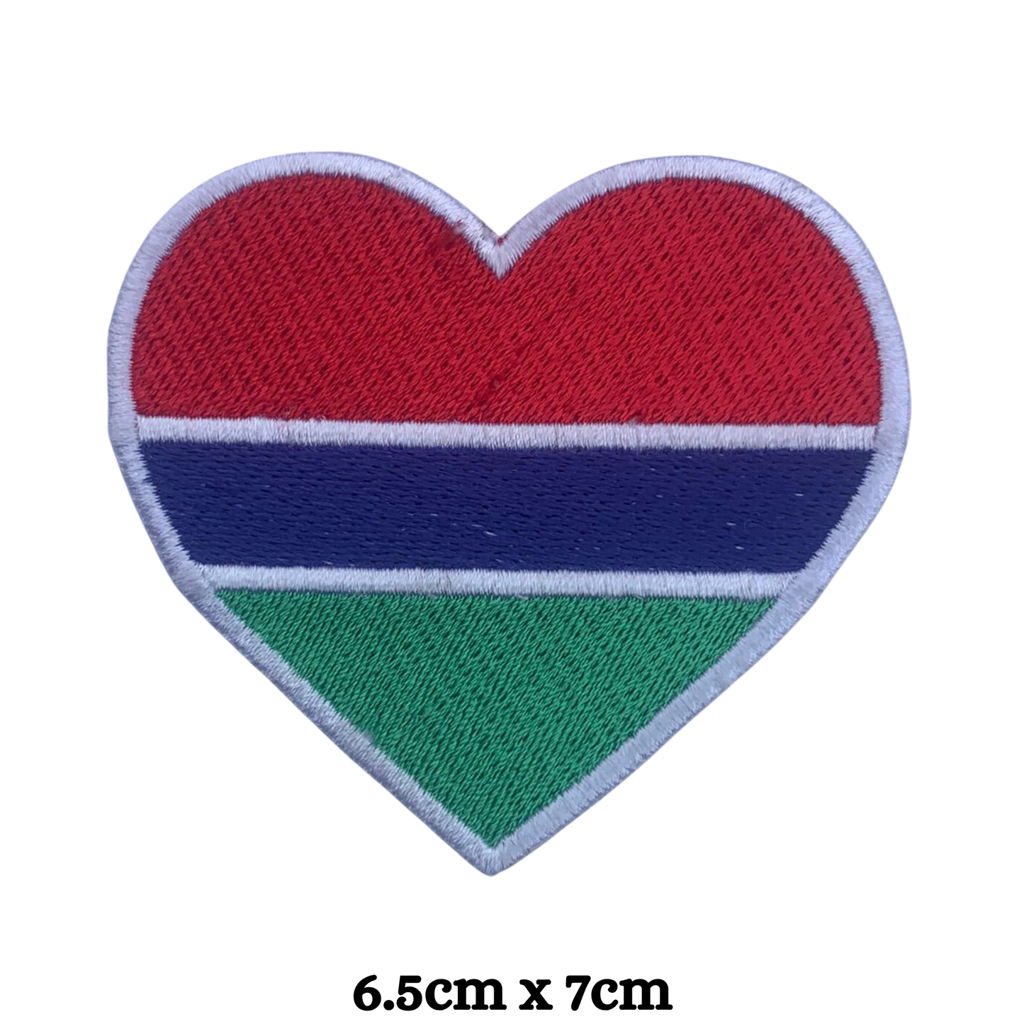 Country Heart Flag Patch – Embroidered Iron On / Sew On Heart Shaped National Flag Badge | All Countries Available | Jackets, Bags, Hats – Gift for Heritage, Travel & Flag Lovers (A-J)