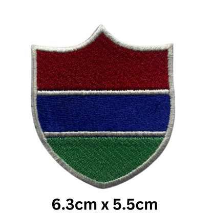 Shield Flag Patch – Embroidered Iron On / Sew On Shield Shaped National Flag Badge | All Countries Available | Heraldic Crest Patch for Jacket, Backpack, Biker Vest, Uniform – Choose Your Country (A-J)