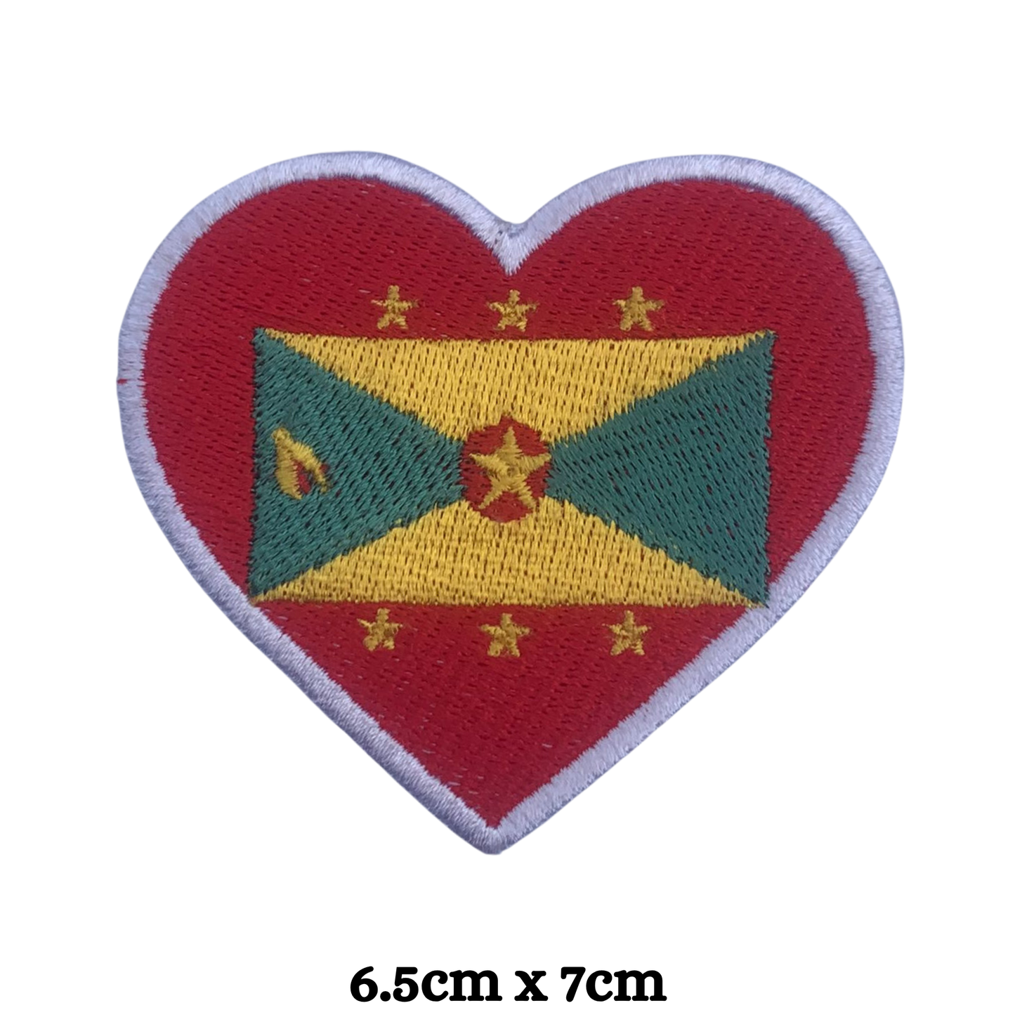 Country Heart Flag Patch – Embroidered Iron On / Sew On Heart Shaped National Flag Badge | All Countries Available | Jackets, Bags, Hats – Gift for Heritage, Travel & Flag Lovers (A-J)