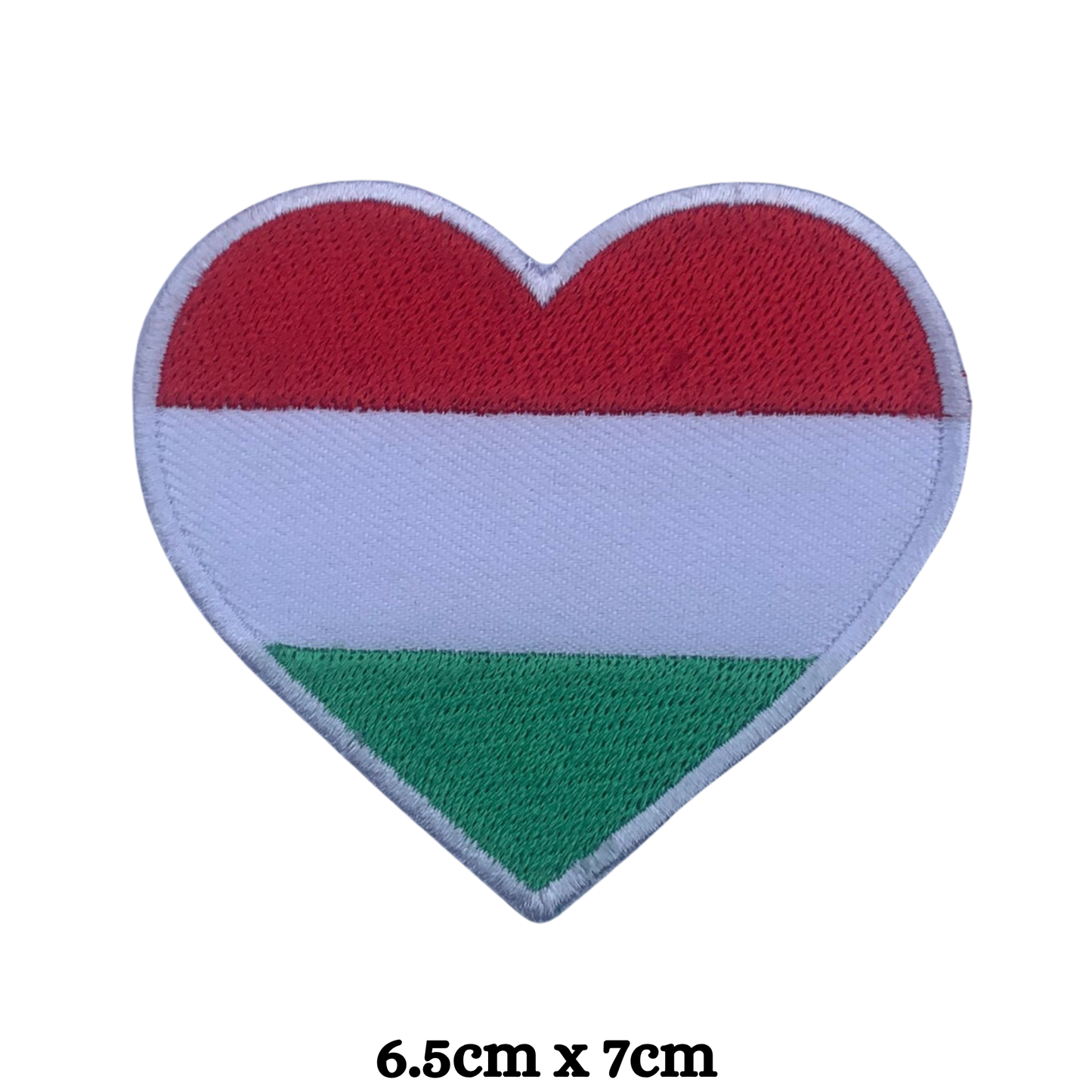 Country Heart Flag Patch – Embroidered Iron On / Sew On Heart Shaped National Flag Badge | All Countries Available | Jackets, Bags, Hats – Gift for Heritage, Travel & Flag Lovers (A-J)