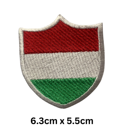 Shield Flag Patch – Embroidered Iron On / Sew On Shield Shaped National Flag Badge | All Countries Available | Heraldic Crest Patch for Jacket, Backpack, Biker Vest, Uniform – Choose Your Country (A-J)