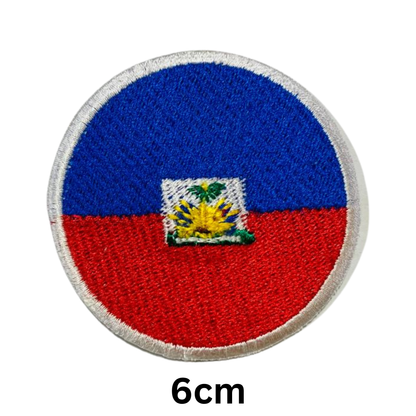 Round Flag Patch – 6cm Circular Embroidered Iron On / Sew On National Flag Badge | All Countries | Tactical Military Emblem for Hats, Jackets, Backpacks, Uniforms – Choose Your Country (A-J)