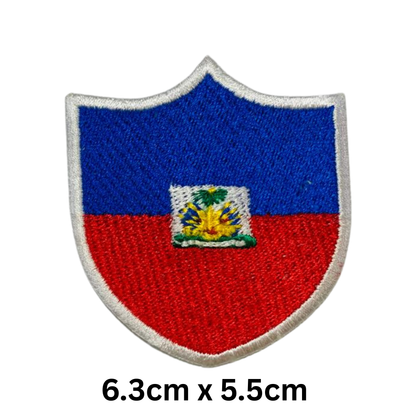 Shield Flag Patch – Embroidered Iron On / Sew On Shield Shaped National Flag Badge | All Countries Available | Heraldic Crest Patch for Jacket, Backpack, Biker Vest, Uniform – Choose Your Country (A-J)