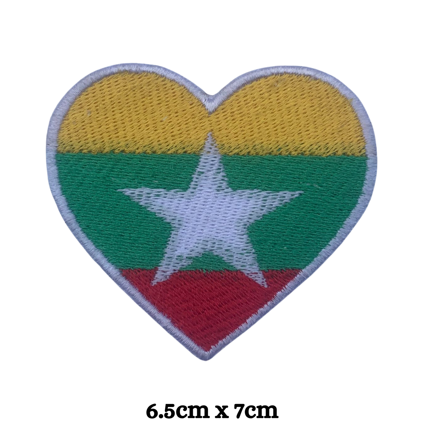 Country Heart Flag Patch – Embroidered Iron On / Sew On Heart Shaped National Flag Badge | All Countries Available | Jackets, Bags, Hats – Gift for Heritage, Travel & Flag Lovers (K-S)