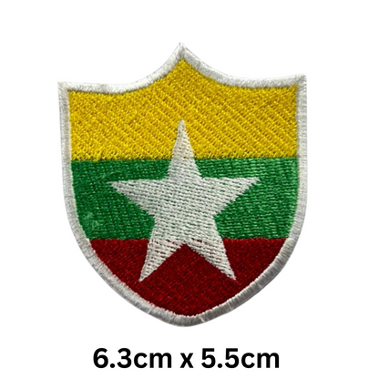 Shield Flag Patch – Embroidered Iron On / Sew On Shield Shaped National Flag Badge | All Countries Available | Heraldic Crest Patch for Jacket, Backpack, Biker Vest, Uniform – Choose Your Country (K-S)